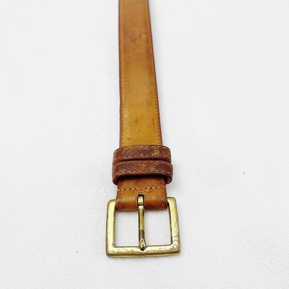 Coach Leather Belt Brass Buckle Brown SZ38 - Picture 6 of 9